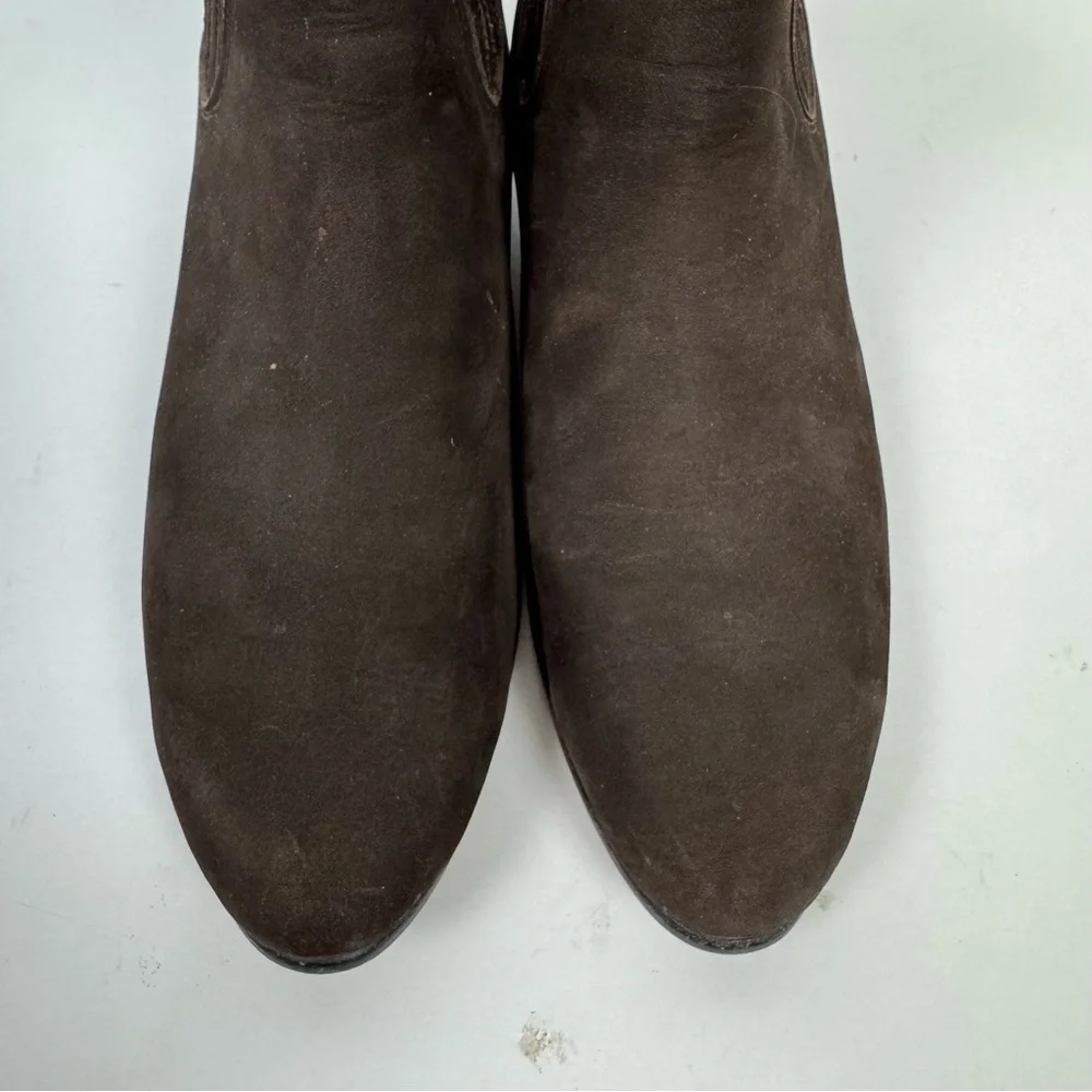 El Potrillo Brown Leather Suede Chelsea Ankle Boots Western Rodeo Country - Picture 3 of 8